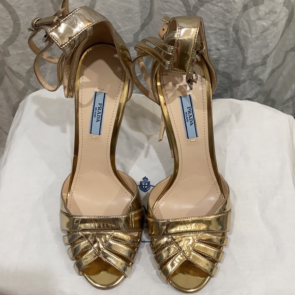 Prada Metallic Gold Sandals - Picture 7 of 11